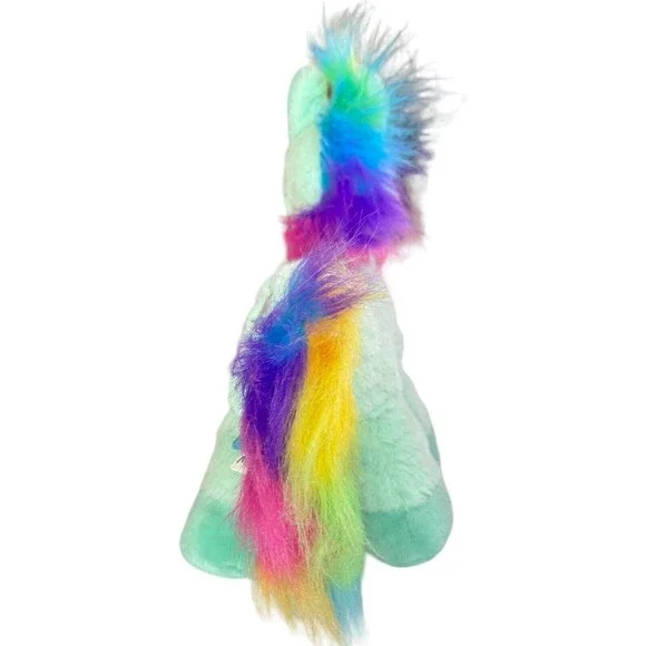 Manhattan Toy Unicorn Plush Mint Green Rainbow Silver Sparkle Heart Stuffed Toy - Picture 3 of 11